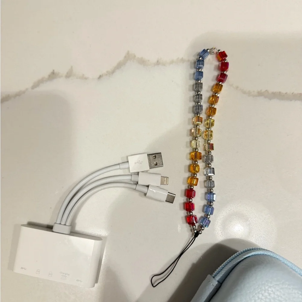 CAMERA ACCESSORIES Multicolor Beaded Wrist Strap, adapter for SIM card and CASE